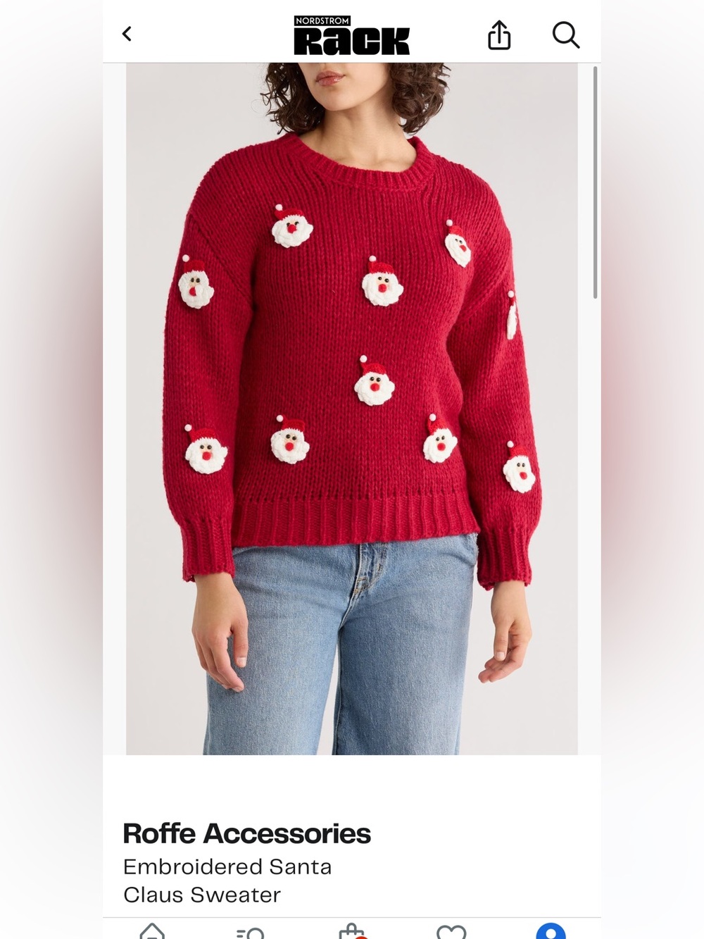 Red Christmas Santa Knit Sweater - Women